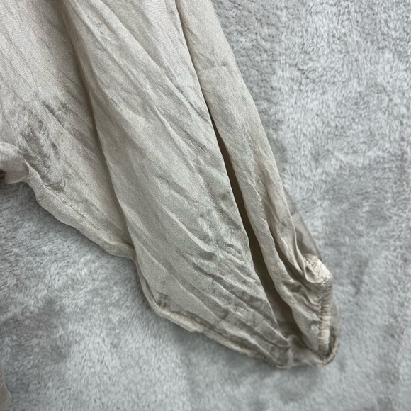 PIAZZA ROMA Made in Italy 100% Silk Blouse Sz XS Top Sheer Silk Overlay Summer - Picture 7 of 16